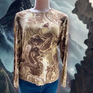 Chico’s brown paisley shirt‎ top